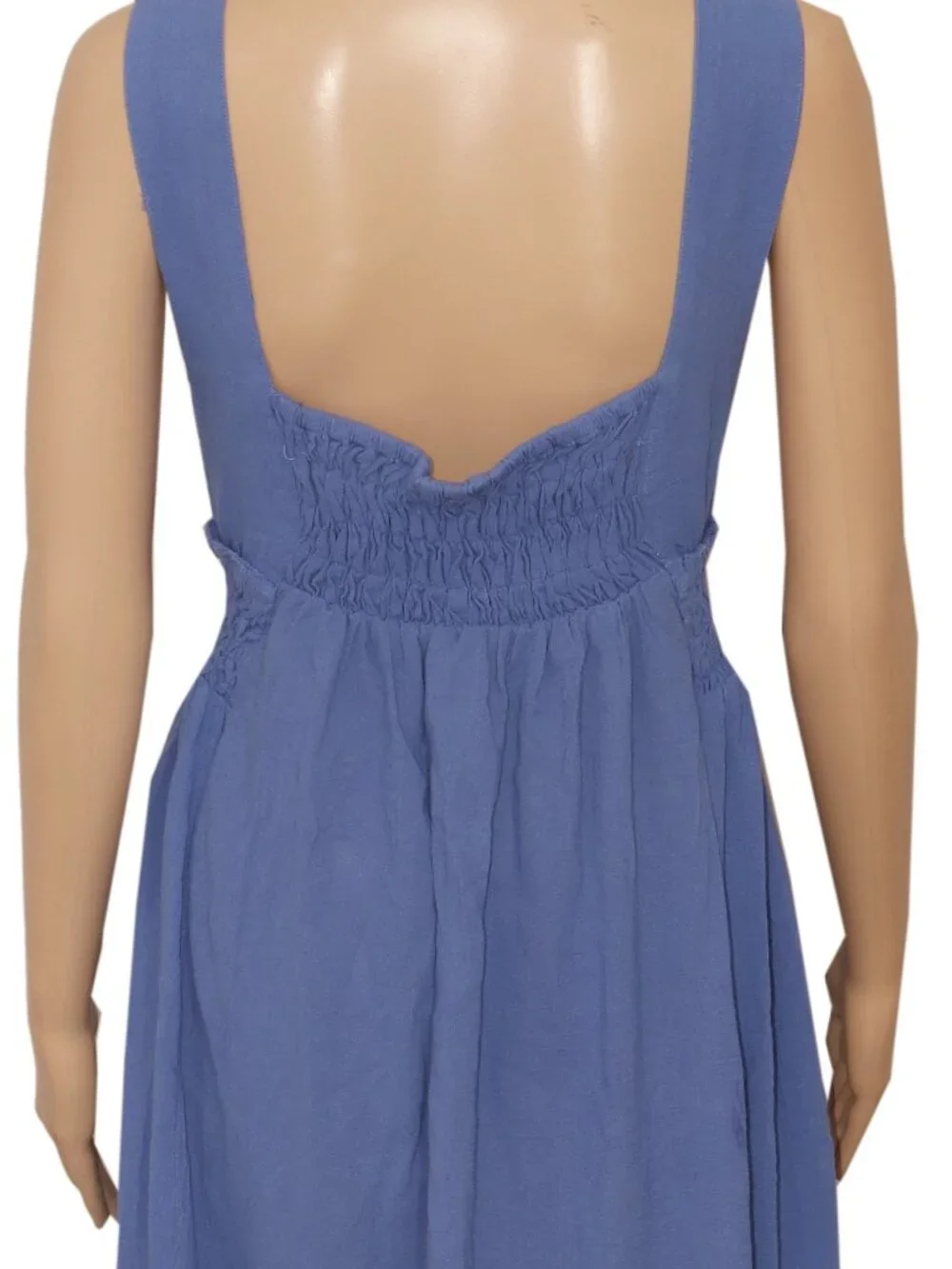 Free People Delphine Midi Dress Sleeveless Pull On Smocked Square Neck S